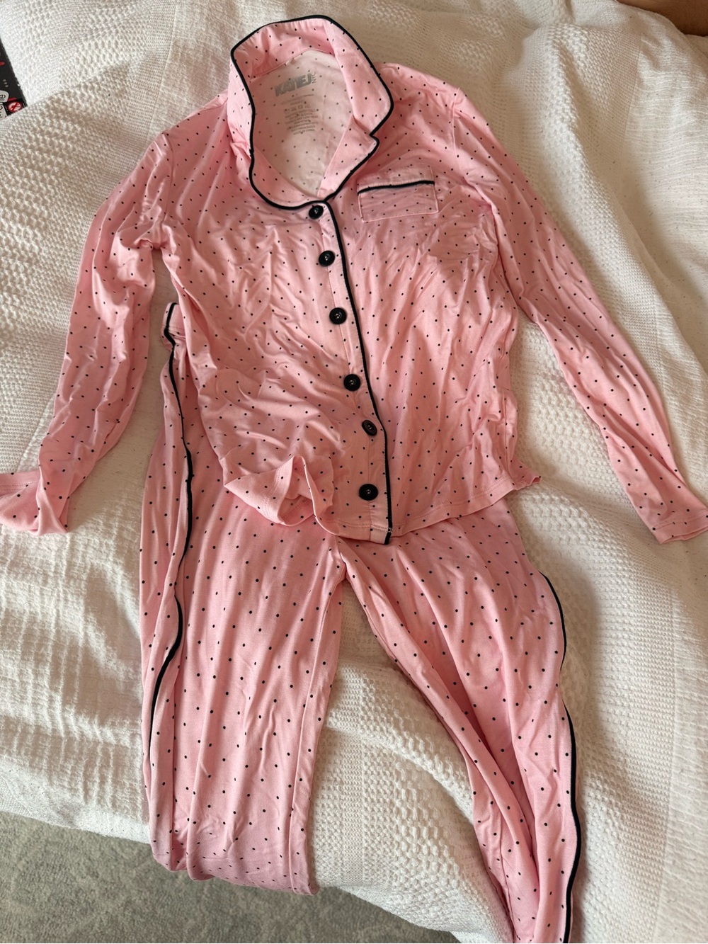 Kids KatieJ Pink Polka Dot Pajama set- super soft